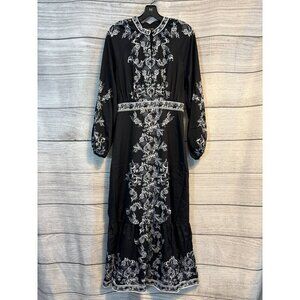 NWOT Like The Moon Floral Print Maxi Dress With Button-Front Size M